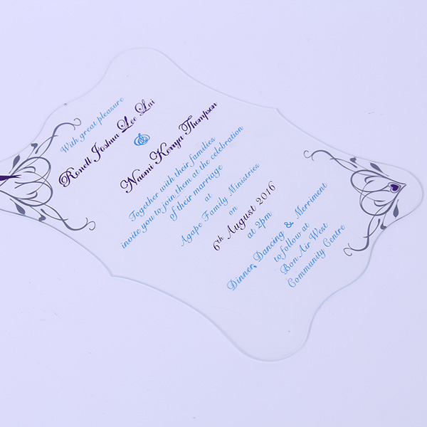 Acrylic invitation card