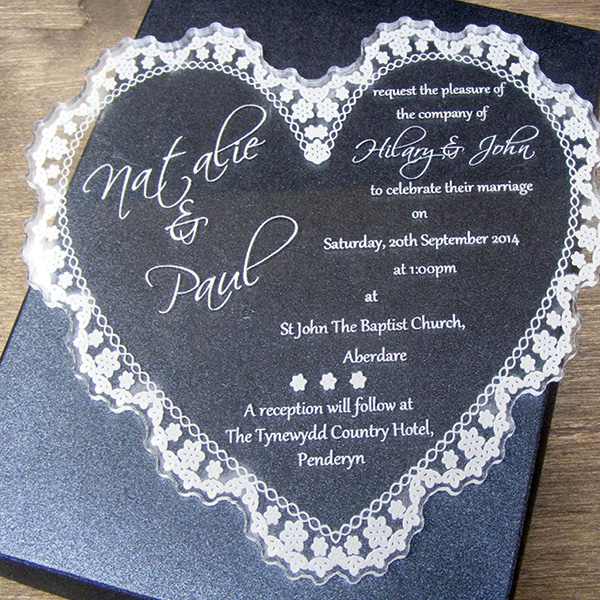 Acrylic invitation card