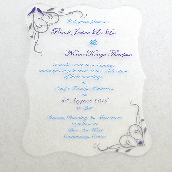 Acrylic invitation card